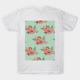 Diseño floral en verde T-Shirt